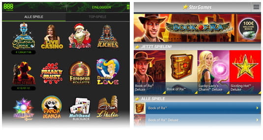 Das 888 und Stargames Mobil-Casino